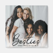 Besties Script Aangepaste Foto Magneet (Voorkant)