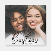 Besties Script Aangepaste Foto Magneet (Voorkant)