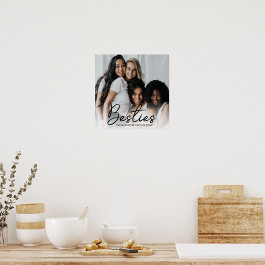 Besties Script Aangepaste Foto Poster (Keuken)