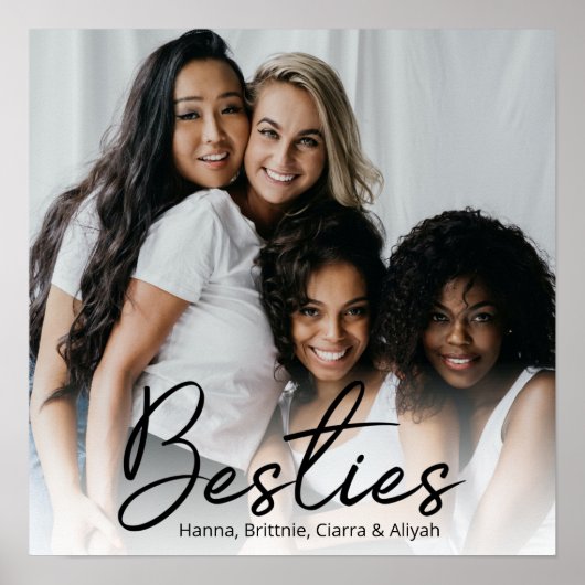 Besties Script Aangepaste Foto Poster (Voorkant)