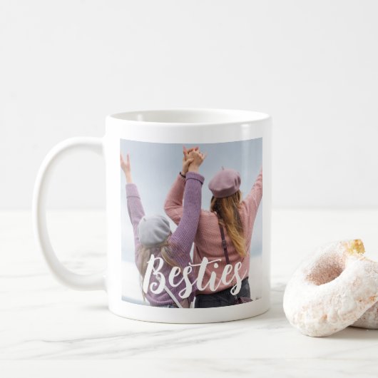 Besties Script Friends Keepsake Photo Koffiemok (Met donut)