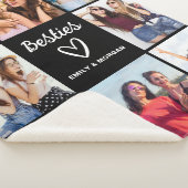 Besties Script Gift voor Vrienden Fotocollage Sherpa Deken (3/4)