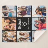 Besties Script Gift voor Vrienden Fotocollage Sherpa Deken (Voorkant (horizontaal))