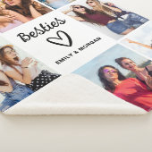Besties Script Gift voor Vrienden Fotocollage Sherpa Deken (3/4)