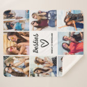 Besties Script Gift voor Vrienden Fotocollage Sherpa Deken (Voorkant (horizontaal))
