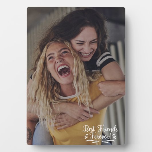 Besties Script Overlay Vriendschapsfoto Fotoplaat (voorkant)
