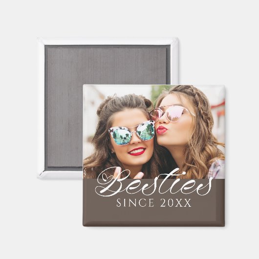 "Besties sinds" aangepaste foto chique Magneet (Voorkant / Achterkant)