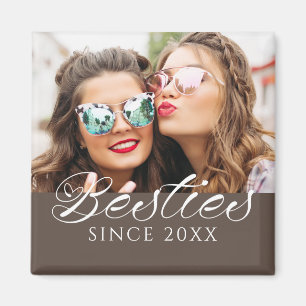 "Besties sinds" aangepaste foto chique Magneet