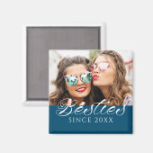 "Besties sinds" aangepaste foto chique Magneet (Voorkant / Achterkant)