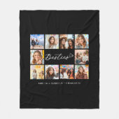 Besties Ten Fotocollage Modern BBF Slank Zwart Fleece Deken (Voorkant)