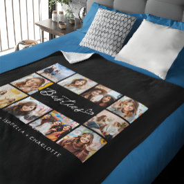 Besties Ten Fotocollage Modern BBF Slank Zwart Fleece Deken