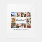 Besties Ten Fotocollage Modern Script BBF Fleece Deken (Voorkant)