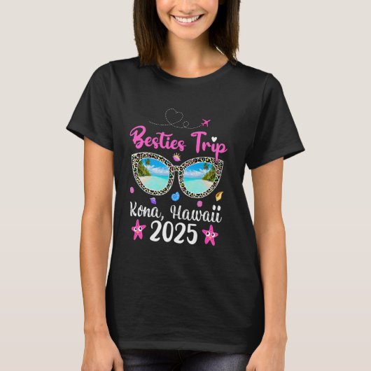 Besties Trip 2025 Zomer Zonnebril Kona Hawaii Beac T-shirt (Voorkant)