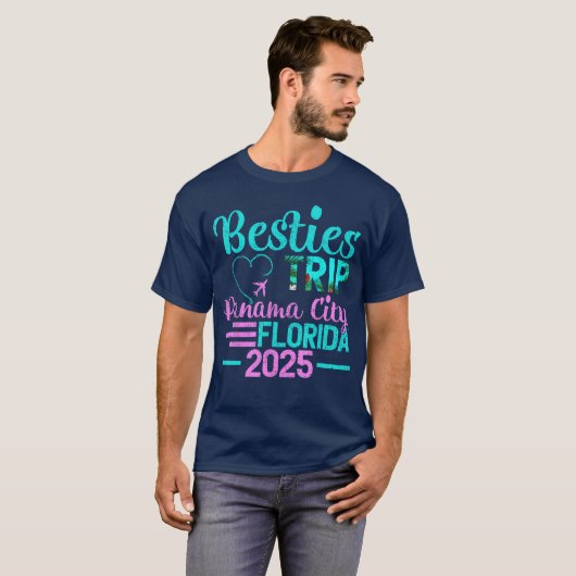 Besties Trip 2025 Zomervakantie Florida Panama C T-shirt (Voorkant volledig)