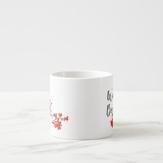 Besties Twee vogels op boomtak Espresso Kop (Voorkant)