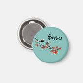 Besties Twee vogels op boomtak Magnet (Voorkant / Achterkant)