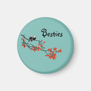 Besties Twee vogels op boomtak Magnet