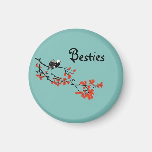 Besties Twee vogels op boomtak Magnet (Voorkant)