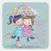 Besties Vierkante Sticker (Voorkant)