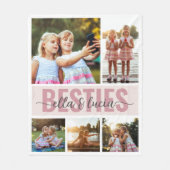 Besties Voeg uw namen toe Fotocollage Fleece Deken (Voorkant)