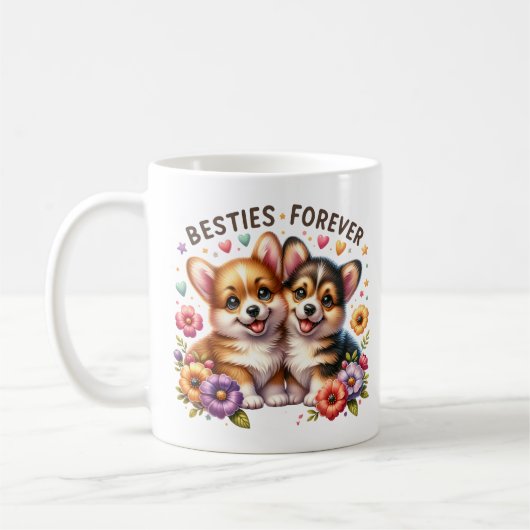 Besties voor altijd Corgi Pup Mok (Links)