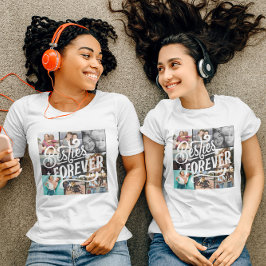 Besties voor altijd elegante 8 foto handgeschreven t-shirt