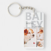 Besties voor altijd Modern Bold Three Fotocollage Sleutelhanger (Voorkant)