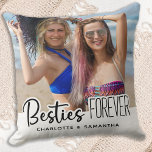 Besties voor altijd op maat 2 Beste vrienden foto' Kussen<br><div class="desc">Besties Forever ... Viel je beste vriend en vriendschap op met een kuiltje van de aangepaste foto-keepslag. Of het nu een verjaardag of Kerstmis is, deze kussen van beste vrienden is een prachtig geschenk dat de komende jaren een schat zal zijn. De piloot is dubbelzijdig zodat kunt u verschillende foto's...</div>