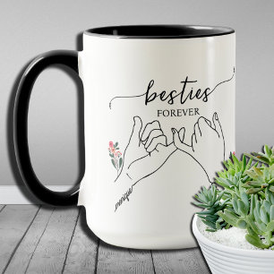 Besties Voor Altijd Roze Belofte Bloem Custom Cade Mok