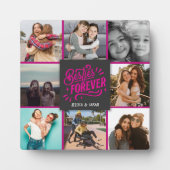 Besties voor altijd roze tekst 8 fotocollage fotoplaat (Voorkant)