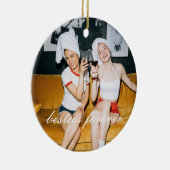 Besties voor altijd Vriendschap Foto Kerstmis Keramisch Ornament (Rechts)