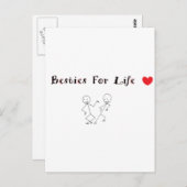 Besties voor het leven briefkaart (Voorkant / Achterkant)