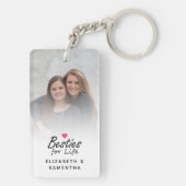 Besties voor het leven Chic beste vrienden foto aa Sleutelhanger (achterkant)