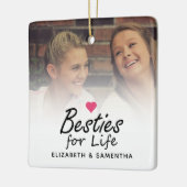 Besties voor Life Script Best Friends Forever Foto Keramisch Ornament (Links)