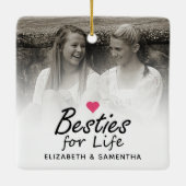 Besties voor Life Script Best Friends Forever Foto Keramisch Ornament (Achterkant)