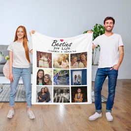 Besties voor Life Script Beste Vrienden Fotocollag Fleece Deken