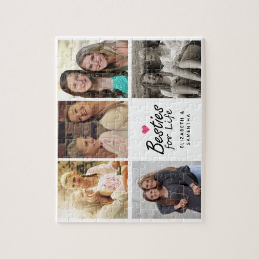 Besties voor Life Script Beste Vrienden Fotocollag Legpuzzel (Verticaal)
