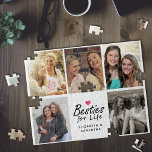 Besties voor Life Script Beste Vrienden Fotocollag Legpuzzel<br><div class="desc">Vier je vriendschap met onze "Besties for Life Script Best Friends Photo Collage Jigsaw Puzzle." Dit charmante ontwerp is voorzien van het citaat "Besties voor het leven" in het script zwarte typografie met een kleine hete roze hart icoon op de top. Onder het citaat, personaliseer je namen, en rond de...</div>
