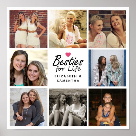 Besties voor Life Script Beste Vrienden Fotocollag Poster (Voorkant)