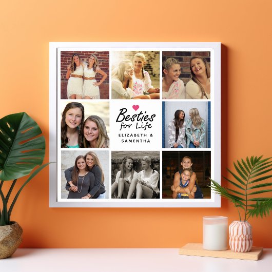 Besties voor Life Script Beste Vrienden Fotocollag Poster