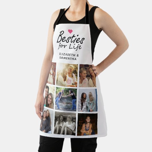 Besties voor Life Script Beste Vrienden Fotocollag Schort (Insitu)