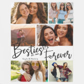 Besties voor ooit BFF Modern Script Photo Collage Fleece Deken (Voorkant)