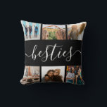 Besties Vriend Fotocollage Kussen<br><div class="desc">Creëer is het perfecte cadeau voor je beste. Voeg je favoriete afbeelding momenten toe aan dit kussen en aangepaste kleur voor een gepersonaliseerd besties cadeau.</div>
