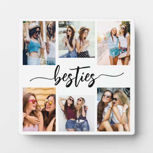 Besties Vrienden 6 Fotocollage Keepsake Fotoplaat (Voorkant)