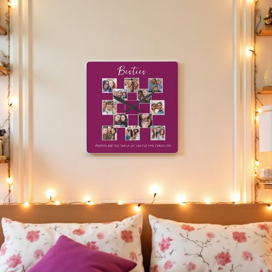 Besties Vriendschap Fotocollage Klok