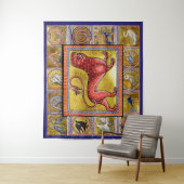 BESTIJDIGE WEEFSELS, LEOPARD, BOSSTE DIEREN WANDKLEED (In situ)