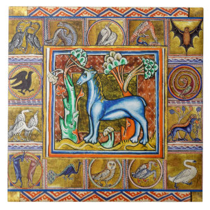 BESTIJDIGE WEIRD,UNICORN,BOSSTE DIEREN TEGELTJE