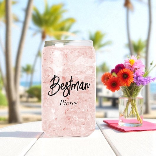 Bestman Black White Wedding Blikvorm Glas