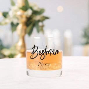 Bestman Black White Wedding Whisky Glas
