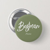 Bestman Sage Green White Button (Voorkant /achterkant)